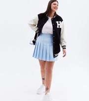 New Look Feel Free Blue Curves Check Pleated Tennis Skirt